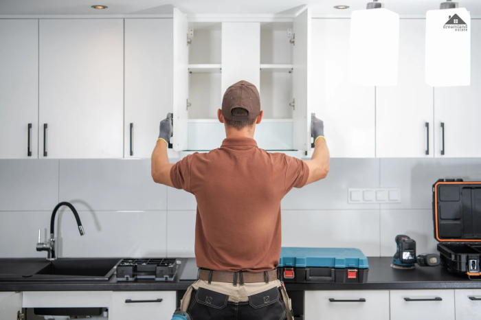 Installing kitchen cabinets