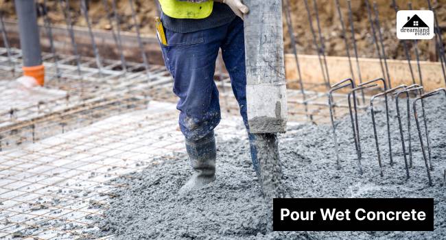 Pour Wet Concrete