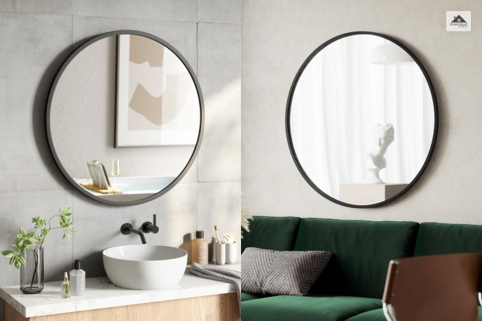 Round Wall Mirror with Rubber Frame