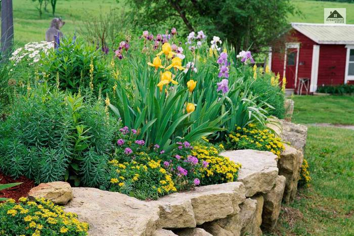 Creating A Stone Bed Full Of Flowers