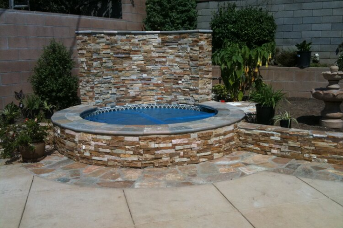 Classic Stone And Round Hot Tub