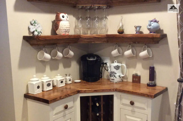 Corner Coffee Bar Cabinet