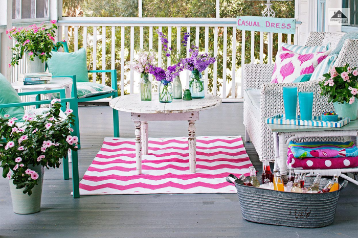 Porch With Pink Accents