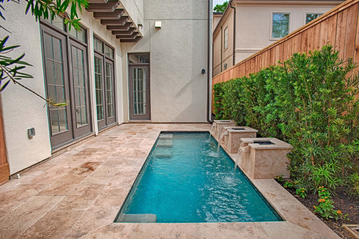 Rectangular Backyard Pool Fountain