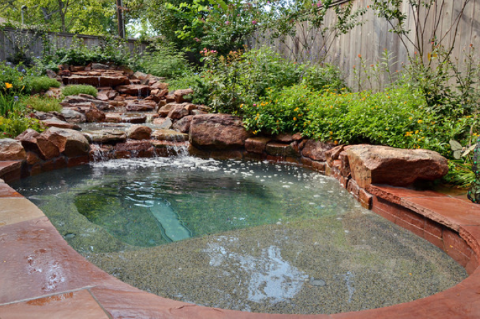 Small Mountain Style Backyard Pool