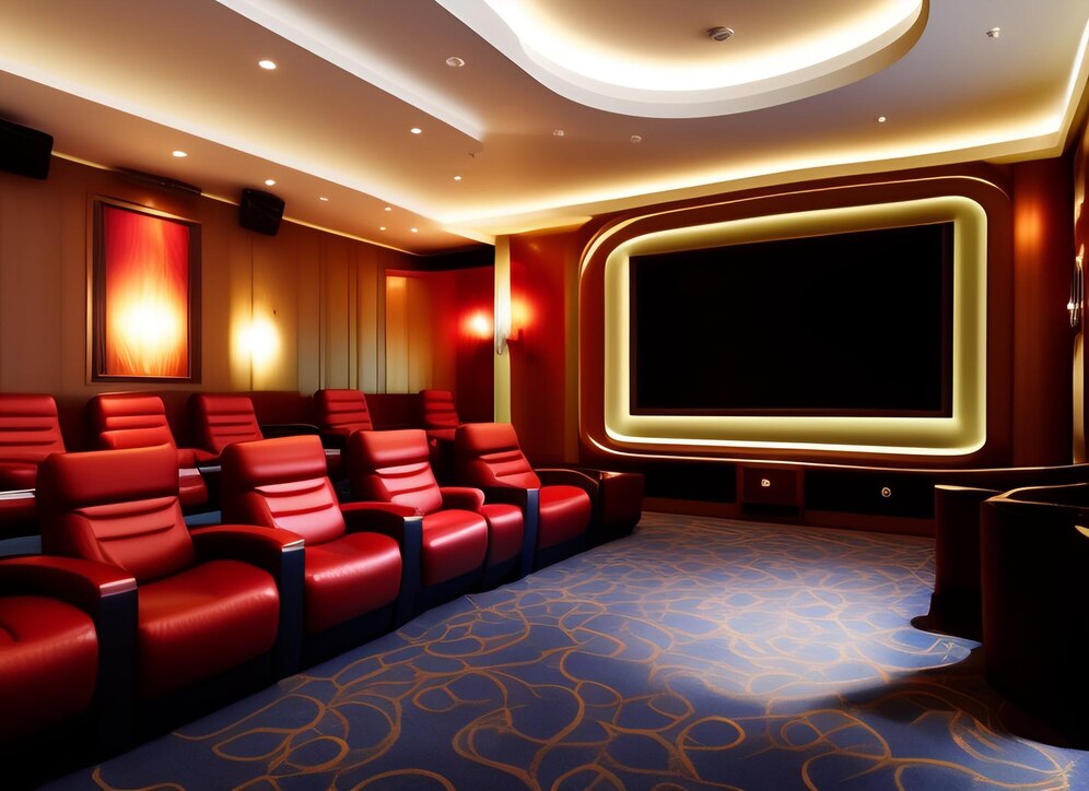 custom home theater is considered a must-have in a luxury house,